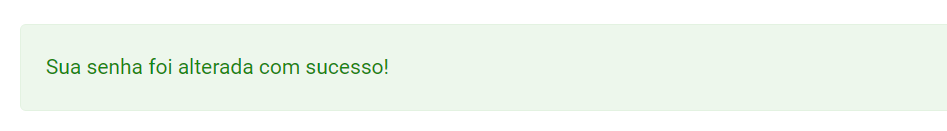 Mensagem de êxito.