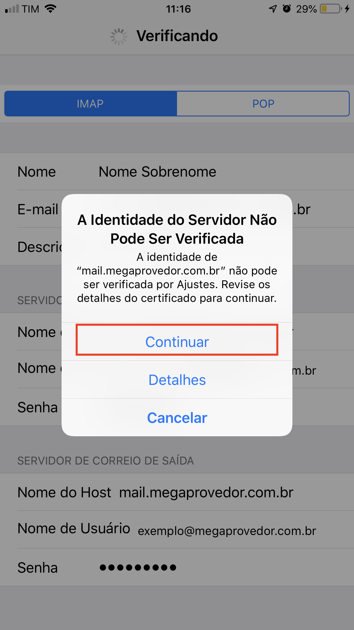 Configurando servidor de saída. Configurando servidor de saída.