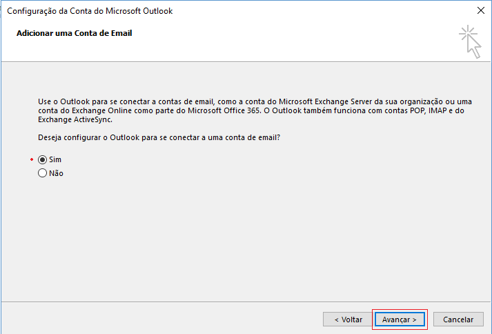 "Sim" > Avançar > .