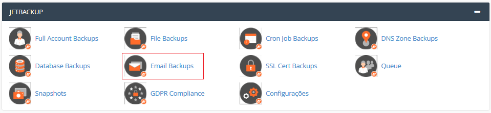 JetBackup > Email Backups.