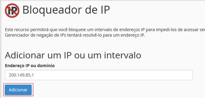 Bloqueando IP.