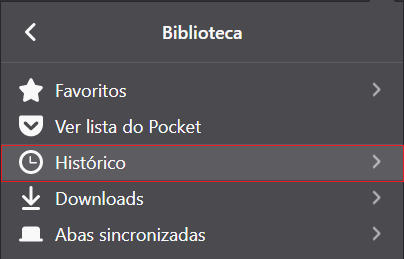 Selecione Histórico.