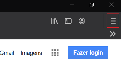 Clique nos três riscos no canto superior direito.