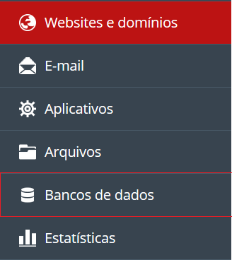 Pressione Banco de dados.