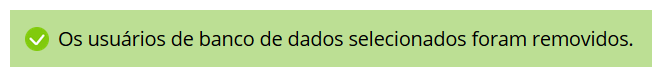 Mensagem de êxito.