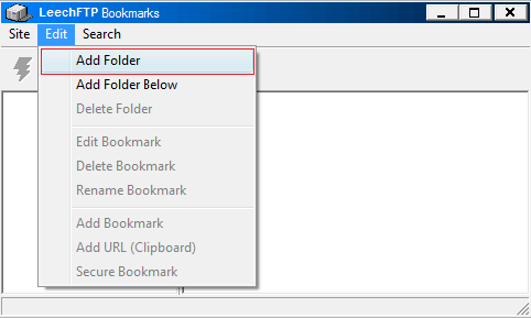Edit > Add Folder.