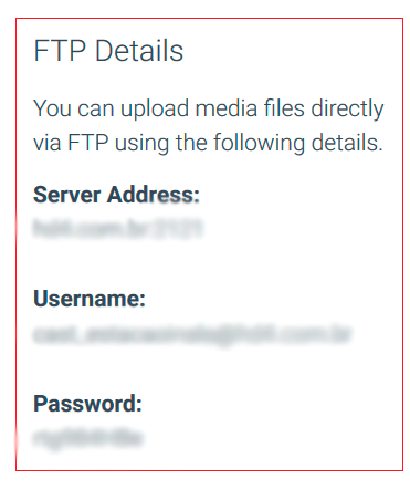 Dados para FTP.