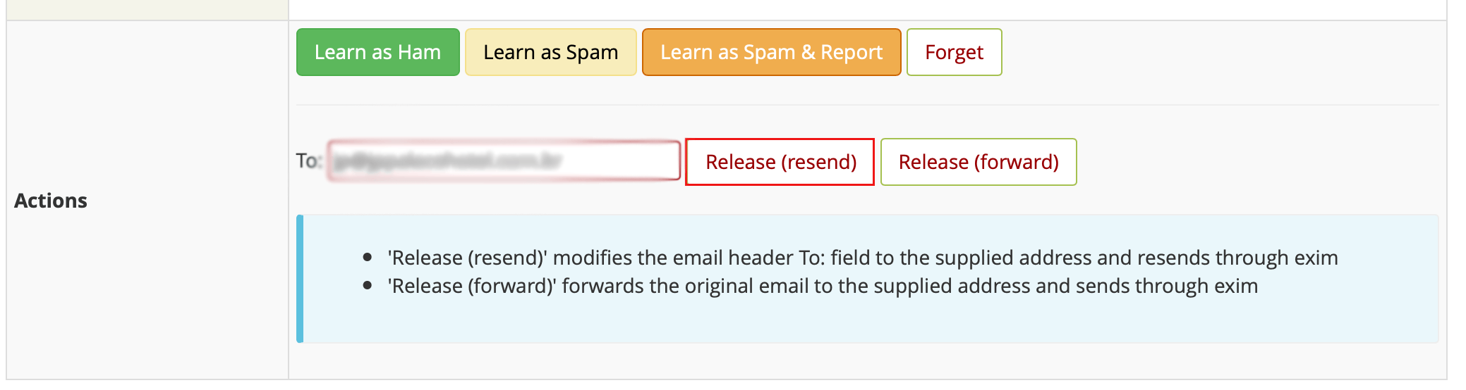Informe o email destinado e clique em Resend.